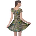 Peacock Feathers Color Plumage Green Cap Sleeve Dress View2