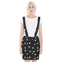 Pattern Skull Stars Halloween Gothic On Black Background Braces Suspender Skirt by genx