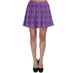 Pattern Spiders Purple And Black Halloween Gothic Modern Skater Skirt by genx