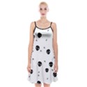 Pattern Skull Stars Handrawn Naive Halloween Gothic black and white Spaghetti Strap Velvet Dress View1