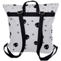 Pattern Skull Stars Handrawn Naive Halloween Gothic black and white Buckle Up Backpack View3