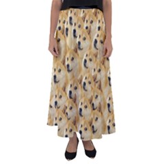 Doge Meme Doggo Kekistan Funny Pattern Flared Maxi Skirt by snek