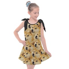 Doge Meme Doggo Kekistan Funny Pattern Kids  Tie Up Tunic Dress by snek