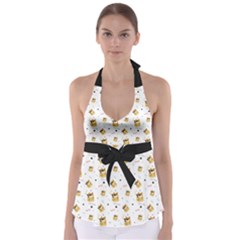 Doge Much Thug Wow Pattern Funny Kekistan Meme Dog White Babydoll Tankini Top by snek