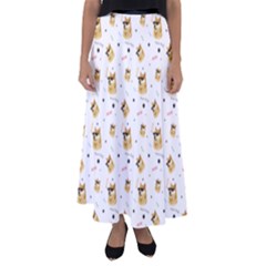 Doge Much Thug Wow Pattern Funny Kekistan Meme Dog White Flared Maxi Skirt by snek