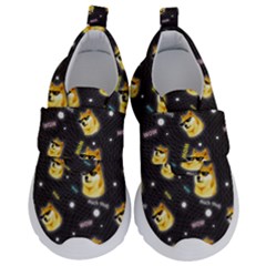 Doge Much Thug Wow Pattern Funny Kekistan Meme Dog Black Background Velcro Strap Shoes by snek