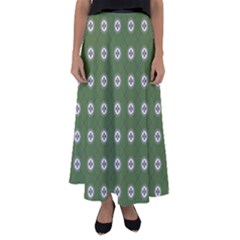 Logo Kekistan Pattern Elegant With Lines On Green Background Flared Maxi Skirt by snek