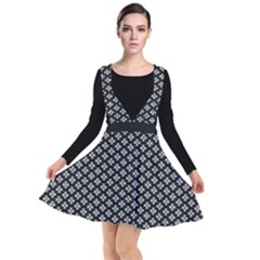 Logo Kek Pattern Black And White Kekistan Black Background Plunge Pinafore Dress by snek