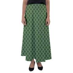 Logo Kek Pattern Black And Kekistan Green Background Flared Maxi Skirt by snek