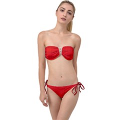 Maga Make America Great Again Usa Pattern Red Twist Bandeau Bikini Set by snek