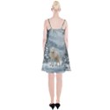 Wonderful Arctic Wolf In The Winter Landscape Spaghetti Strap Velvet Dress View2