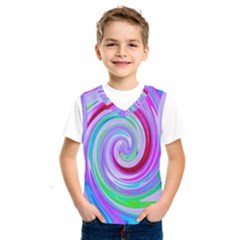 Groovy Abstract Red Swirl On Purple And Pink Kids  Sportswear by myrubiogarden