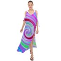 Groovy Abstract Red Swirl On Purple And Pink Maxi Chiffon Cover Up Dress View1