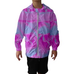 Perfect Hot Pink And Light Blue Rose Detail Hooded Windbreaker (kids) by myrubiogarden