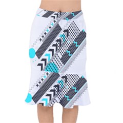 Green Geometric Abstract Mermaid Skirt by Mariart