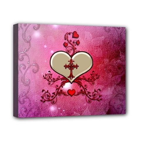 Wonderful Hearts With Floral Elements Canvas 10  X 8  (stretched) by FantasyWorld7