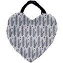 Christmas Pine Pattern Organic hand drawn Modern black and white Giant Heart Shaped Tote View2