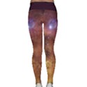 Cosmic Astronomy sky with stars orange brown and yellow Lightweight Velour Classic Yoga Leggings View2