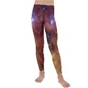 Cosmic Astronomy sky with stars orange brown and yellow Kids  Lightweight Velour Leggings View1