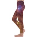 Cosmic Astronomy sky with stars orange brown and yellow Kids  Lightweight Velour Leggings View2