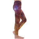 Cosmic Astronomy sky with stars orange brown and yellow Kids  Lightweight Velour Leggings View3