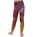 Cosmic Astronomy sky with stars orange brown and yellow Kids  Lightweight Velour Leggings View4