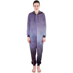 Orion Nebula Pastel Violet Purple Turquoise Blue Star Formation Hooded Jumpsuit (ladies)  by genx