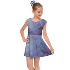 Orion Nebula Pastel Violet Purple Turquoise Blue Star Formation Kids Cap Sleeve Dress by genx