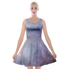 Orion Nebula Pastel Violet Purple Turquoise Blue Star Formation Velvet Skater Dress by genx