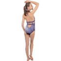 Orion Nebula pastel violet purple turquoise blue star formation Halter Front Plunge Swimsuit View2