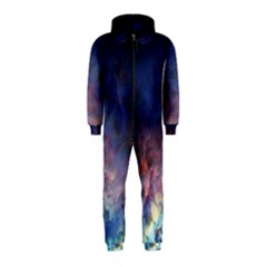 Lagoon Nebula Interstellar Cloud Pastel Pink, Turquoise And Yellow Stars Hooded Jumpsuit (kids) by genx