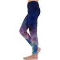 Lagoon Nebula Interstellar Cloud Pastel pink, turquoise and yellow stars Kids  Lightweight Velour Leggings View2