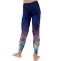 Lagoon Nebula Interstellar Cloud Pastel pink, turquoise and yellow stars Kids  Lightweight Velour Leggings View4