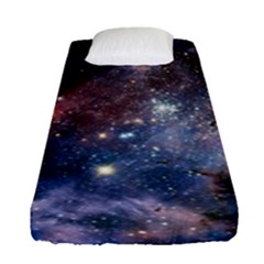 Carina Nebula Ngc 3372 The Grand Nebula Pink Purple And Blue With Shiny Stars Astronomy Fitted Sheet (single Size) by genx