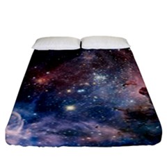 Carina Nebula Ngc 3372 The Grand Nebula Pink Purple And Blue With Shiny Stars Astronomy Fitted Sheet (california King Size) by genx