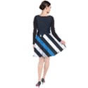 USA Flag The thin blue line I back the blue USA Flag Grunge on black background Plunge Pinafore Dress View2