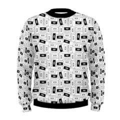 Tape Cassette 80s Retro Genx Pattern Black And White Men s Sweatshirt by genx