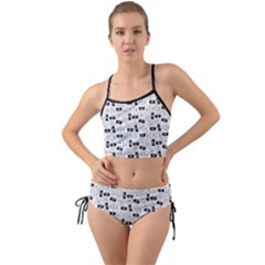 Tape Cassette 80s Retro Genx Pattern Black And White Mini Tank Bikini Set by genx