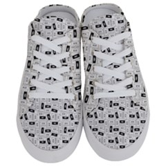 Tape Cassette 80s Retro Genx Pattern Black And White Half Slippers by genx