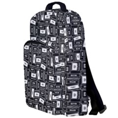 Tape Cassette 80s Retro Genx Pattern Black And White Double Compartment Backpack by genx