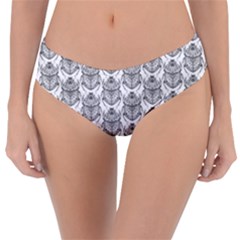 Scarab Pattern Egyptian Mythology Black And White Reversible Classic Bikini Bottoms by genx