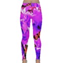 Abstract Ultra Violet Purple Iris On Red And Pink Classic Yoga Leggings View1