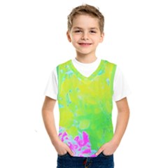 Fluorescent Yellow And Pink Abstract Garden Foliage Kids  Sportswear by myrubiogarden