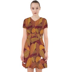 Leaves Pattern Adorable In Chiffon Dress by Wegoenart