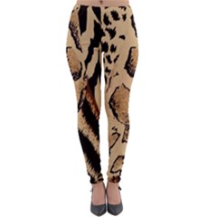 Animal Pattern Design Print Texture Lightweight Velour Leggings by Wegoenart