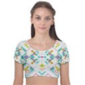 Graphic Design Geometry Shape Pattern Geometric Velvet Short Sleeve Crop Top  View1