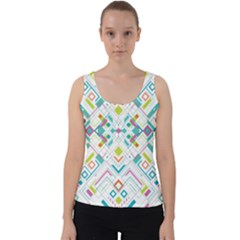 Graphic Design Geometry Shape Pattern Geometric Velvet Tank Top by Wegoenart