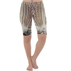 Peacock Wheel Bird Nature Cropped Leggings  by Wegoenart