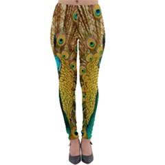 Peacock Feather Bird Peafowl Lightweight Velour Leggings by Wegoenart