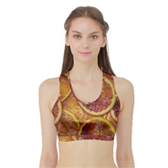 Blood Orange Fruit Citrus Fruits Sports Bra With Border by Wegoenart